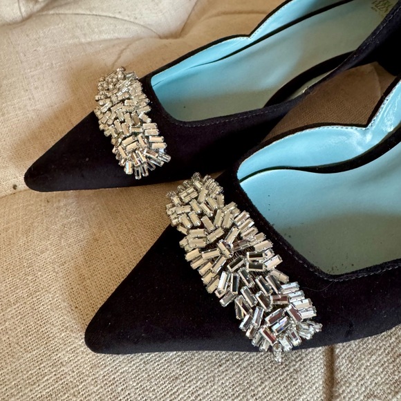 Frances Valentine Black Heels with Silver Embellishments - Picture 3 of 8